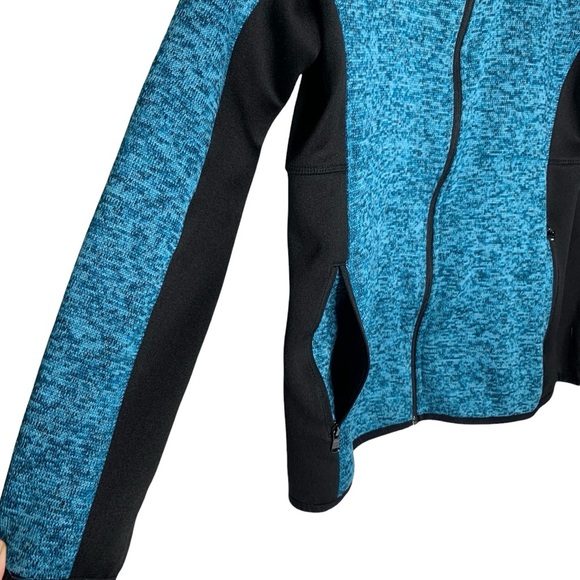 MNY Marc NY by ANDREW MARC Heathered Teal Zip‎ Up Sweatshirt Fleece Jacket sz L - Picture 4 of 11